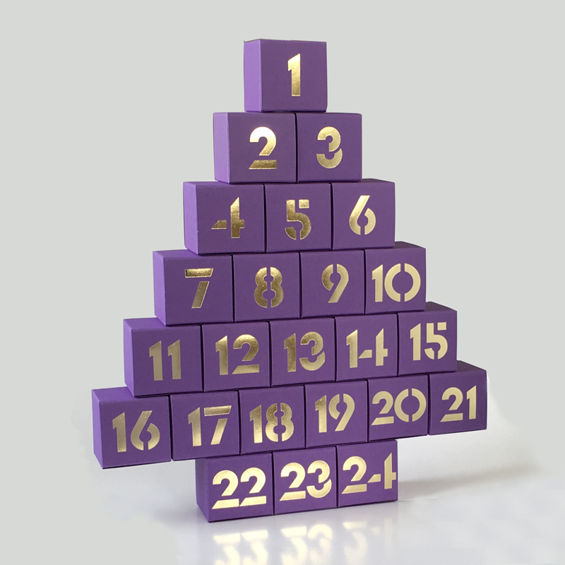 Adventskalender zum Befüllen, flieder