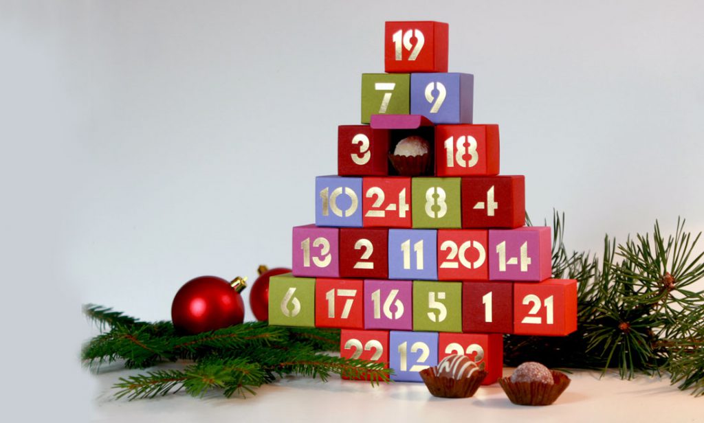 Adventskalender multicolor zum Befüllen