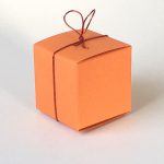 Geschenkschachtel Würfel uni, orange