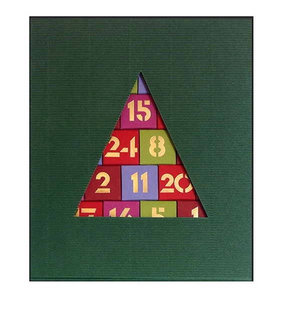 Adventskalender mit Umkarton grün