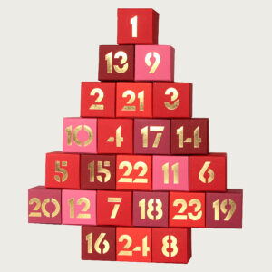 Adventskalender Rottöne zum Befüllen