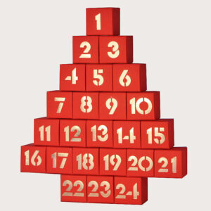 Adventskalender rot, zum Befüllen