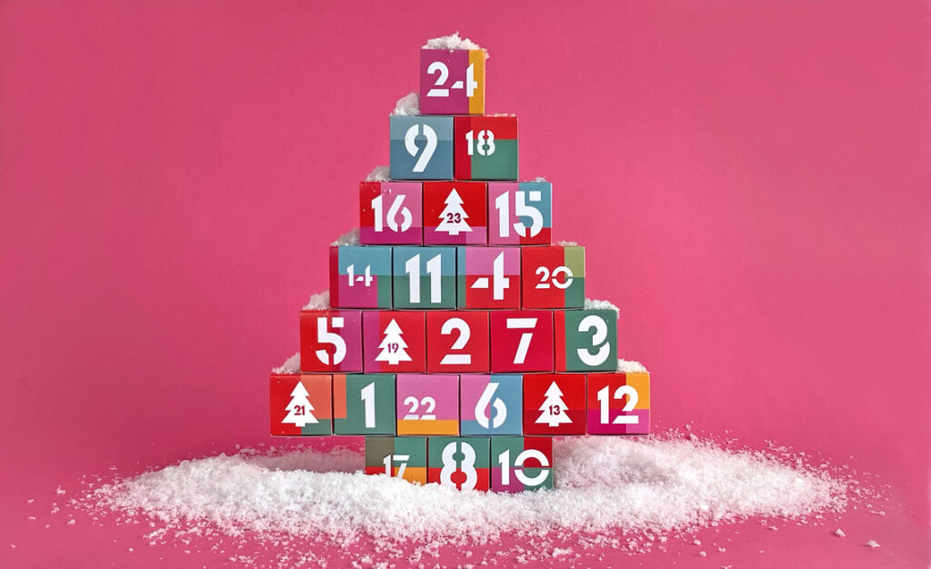 Adventskalender zum Befüllen white christmas