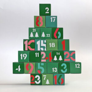 Adventskalender green modern art, zum Befüllen