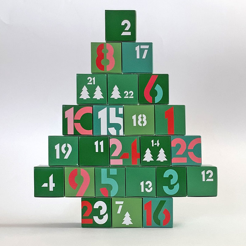 Adventskalender green modern art, zum Befüllen