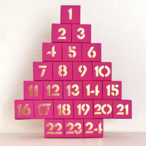 Adventskalender pink, zum Bef&uuml;llen