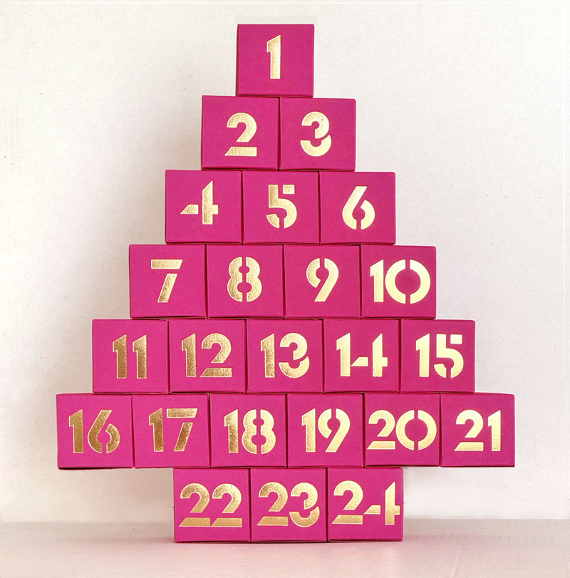 Adventskalender pink, zum Befüllen